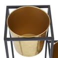 thumbnail image 4 of CosmoLiving by Cosmopolitan 21" x 31" 4 Tier Gold Metal Planter with Black Removable Stand, 4 of 8