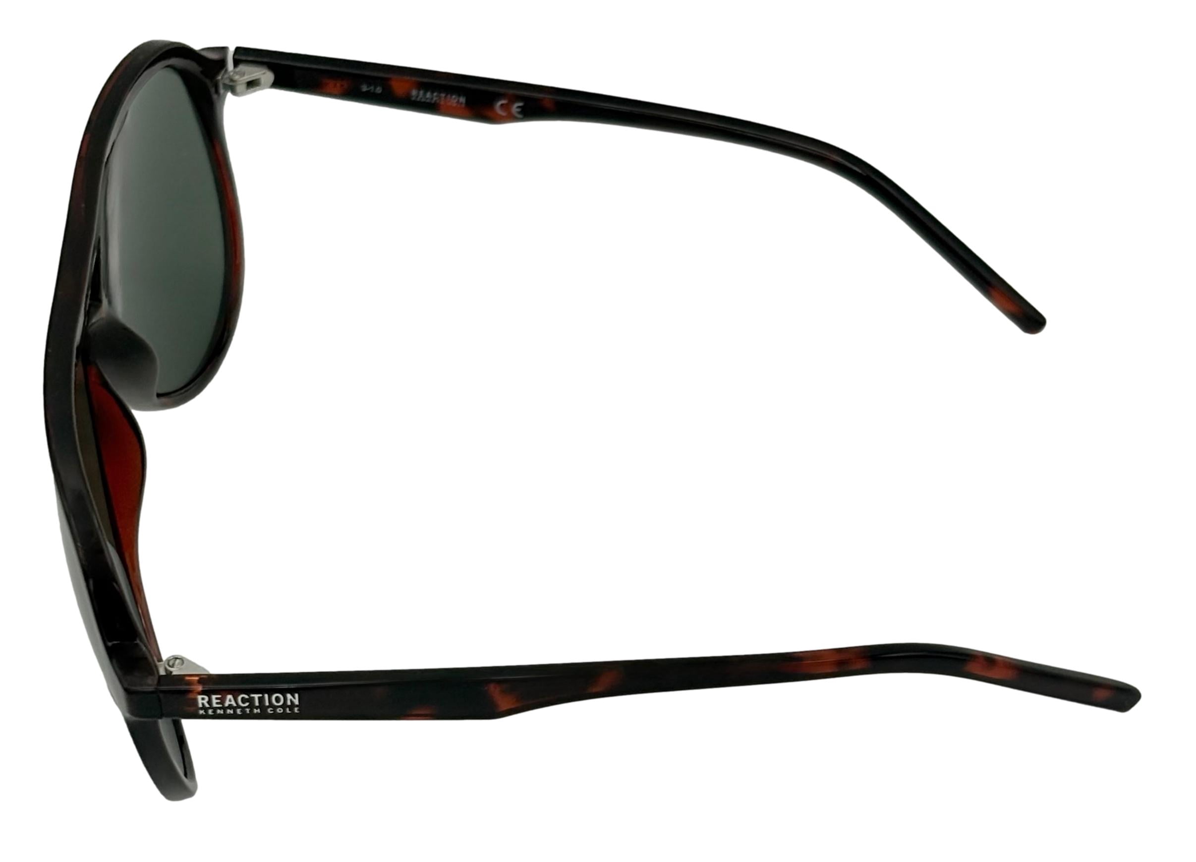Kenneth Cole Reaction Mens Sunglass Dark Havana Plastic Aviator, KC1383. 52B