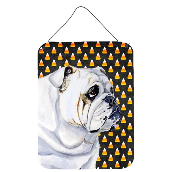 Carolines Treasures LH9060DS1216 Bulldog English Candy Corn Halloween Portrait Wall or Door Hanging Prints 12WX16H