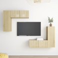 thumbnail image 1 of vidaXL 4 Piece TV Cabinet Set Sonoma Oak Engineered Wood, 1 of 5