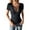 Black, variant on Women's V Neck Lace Up T Shirt Casual Solid Tee Tops Stylish Cut Out Design for Daily Wear Summer Women Shirts Casual Tunic Tops Tees