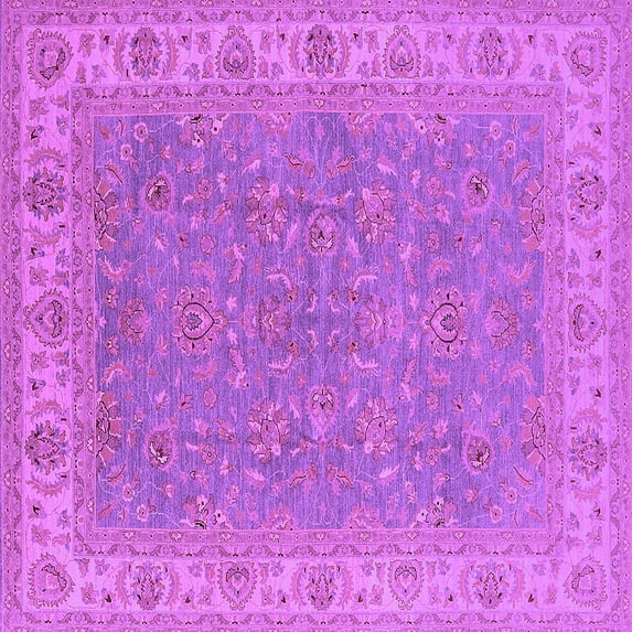 Ahgly Company Indoor Square Oriental Purple Industrial Area Rugs, 7' Square