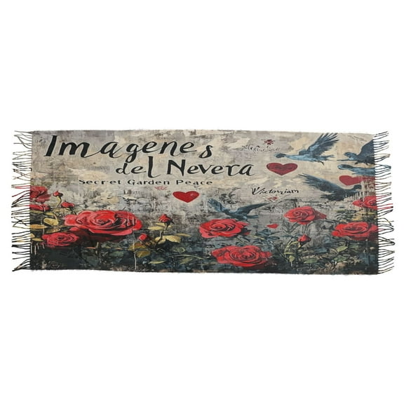 BZSMCE Women Scarf Oil Red Rose Pattern Simple Pattern Soft Warm Long Large Scarves