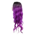 thumbnail image 3 of Unique Bargains Human Hair Wigs for Lady 28" Curly Wig with Wig Cap Bright Purple, 3 of 7