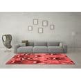 thumbnail image 3 of Ahgly Company Machine Washable Indoor Round Abstract Red Modern Area Rugs, 8' Round, 3 of 4