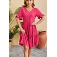 thumbnail image 4 of Women’s Summer Dresses Short Sleeve Polka Dot Ruffle Casual Loose Slit Beach Midi Dresses Tunic Work Top (Red,Small), 4 of 6