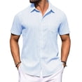 thumbnail image 2 of Taylonsss Mens Casual Shirt Turndown Collar Buttoned Short Sleeves Summer Outdoor Daily Wear Comfortable Fit Fashion Style, 2 of 7