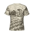 thumbnail image 6 of Vsdgher Vineyard Landscape Print Men's Dry Fit Mesh Athletic Shirts Moisture Wicking Tennis T-Shirt Tops, 6 of 9