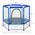 thumbnail image 2 of Arspjes 55'' Trampoline for Kids,Indoor Outdoor Mini Trampoline with Safety Enclosure Net and Balls,Small Trampoline Birthday Gifts for Boys and Girls,Blue, 2 of 9