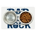 thumbnail image 1 of Dad You Rock Pet Mat for Food and Water, Monochrome Grunge Style Lettering on a Plain Background, Non-Slip Rubber Mat for Dogs and Cats, 18" X 12", by Ambesonne, 1 of 2