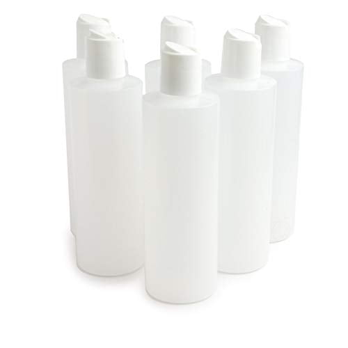 12 Pack 240ml Plastic Squeeze Bottles with NATURAL Disc Top Flip Cap 8 oz 