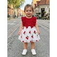 thumbnail image 6 of RUINIXCW Newborn Baby Girl Summer Cherry Tulle Dress Cake Smash Outfit Baby Girls Photoshoot Outfits Cherry Embroidered Bow Ruffled Trim Flying Sleeve Princess Tutu Dress, 6 of 9