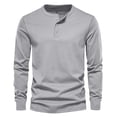 thumbnail image 5 of kamemir Men's Henley Shirts Long Sleeve Button T-Shirt Lightweight Fashion Casual Pullover Shirt(Light Gray,XXL), 5 of 6