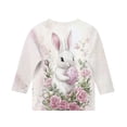 thumbnail image 5 of ZVAVZ Girls Easter Shirt Toddler Bunny Graphic Tees Kids Girl Summer 3/4 Sleeve Tops Funny Rabbit Easter T Shirts for Back To School Multicolor,9-10Years, 5 of 5