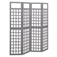 thumbnail image 1 of vidaXL 4-Panel Room Divider/Trellis Solid Fir Wood Grey 161x180 cm, 1 of 4
