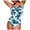 Blue, variant on yueewhu Women's Colorblock Tropical One Piece Swimsuit Tummy Control Halter Bathing Suit (Orange, XXL)