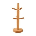 thumbnail image 5 of GOOHOCHY Solid Beech Kitchen Storage Rack Mug Rack Tree Removable Coffee Tea Cup Organizer Hanger Holder with 6 Hooks (12x12x32cm), 5 of 8