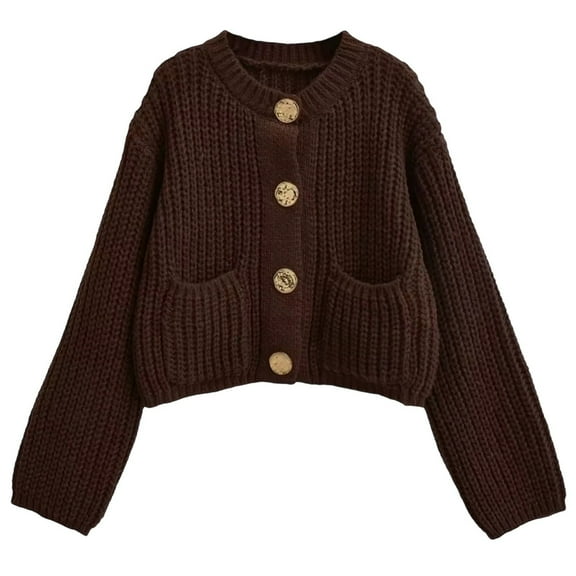 Cardigan for Women Knit Button Light Coffee Sweaters for Women Warm Sweaters Fall Outfit Cute Tops