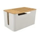 thumbnail image 5 of Caja de almacenamiento para enrutador, organizador de enrutador WiFi para el hogar, cubierta de bambú con orificios múltiples, gran espacio, 5 of 12