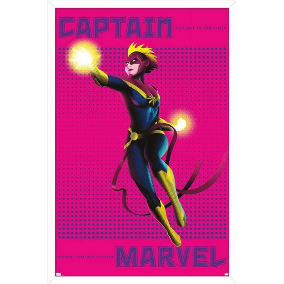 Marvel Shape of a Hero - Captain Marvel Wall Poster, 14.725" x 22.375", Framed