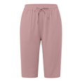 thumbnail image 3 of Women's Summer Solid Color Side Lace Hollow Lace Drawstring Pocket Casual Cropped Pants Pants Women Casual Petite Women's Pants Casual Womens Pants Suits Casual Casual Outfits for Women Pants Women, 3 of 4