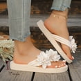 thumbnail image 4 of Rokment Flower Flip Flops for Women 2026 Boho Beach Summer Fashion Casual Thongs Slip on Flat Sandals Travel Memory Foam Slides Slippers Vacation White Size 7, 4 of 6