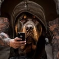 thumbnail image 1 of Cool Dog Pattern Print Men's Comfy T-shirt, Graphic Tee Men's Summer Clothes, Men's Outfits, 1 of 5