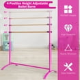 thumbnail image 5 of Costway 51'' Portable Freestanding Stretching Dancing Ballet Bar with 4 Adjustable Heights Pink, 5 of 12