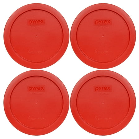 Pyrex Replacement Lid 7201-PC Poppy Red Plastic Cover (4-Pack)