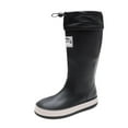 thumbnail image 4 of Black Women's Rain Boots Waterproof and Slip Resistant for Rainy Days Thickened Flat Sole Design Adult Rain Boots Comfortable High Top Casual Outdoor Shoes Size 5.5, 4 of 5