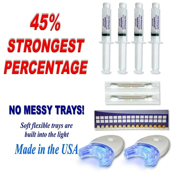 45 HOME Teeth Tooth Whitening Whitener KIT Dental Gel Bleaching
