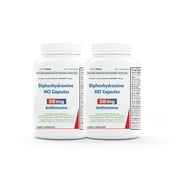 Diphenhydramine 50 mg HCI- 1000 Capsules- 2 Pack