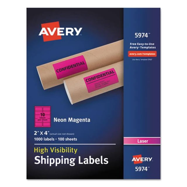 Avery-Dennison Étiquette d'Expédition Néon, Magenta