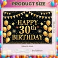 thumbnail image 2 of Golden Glitter Happy 30th Birthday Banner Star Pattern 30th Birthday Display Balloon Design Firework Elements Birthday Backdrop for 30th Birthday Party Adult Celebration Photo Shoot, 2 of 8