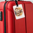 thumbnail image 5 of Angry Mad Chipmunk Watercolor Faux Leather Travel Luggage Tag, 5 of 7