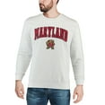 thumbnail image 3 of Men's Colosseum White Maryland Terrapins Arch & Logo Crew Neck Sweatshirt, 3 of 4