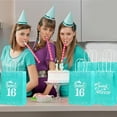 thumbnail image 5 of Sweet 16 Birthday Decorations Teal - 16pcs Party Favor Gift Bags with Handles, Teal Blue Candy Bags Goodie Bags for 16th Birthday Party, Turquoise Sweet Sixteen Decorations for Girls Boys, 5 of 7