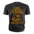 thumbnail image 2 of Men's Funny I like Coffee And Cigars Shirt Caffeine Funny Father's day dad Papa grandpa tee (X-Large Grey), 2 of 6