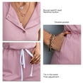 thumbnail image 3 of Women Romper Sleeveless Pure Color Neckline Button Middle Waist Causal Elastic Female Short Jumpsuit, 3 of 6