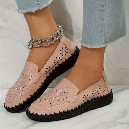 

Chic Lightweight Mary-Jane Flats: Sleek Point Toe with Comfortable Slip-on Design & Stylish Buckle - Perfect for Spring