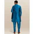 thumbnail image 3 of SKAVIJ Kurta Pajama Jacket Scarf 4-Piece Set Embroidered Wedding Party Dress Turquoise S, 3 of 5