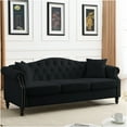 thumbnail image 4 of JERFIT 79" Modern Chesterfield Velvet Sofa 3 Seater with Rolled Arms and Nailhead Trim, Includes 2 Pillows for Living Room, Apartment, 4 of 10