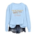 thumbnail image 3 of Mode Femme Décontractée Couleur Unie Ample Manches Longues Imprimé Lettre Col Rond Chandail à Capuchon Haut Bas Femmes Juniors Chandails en Molleton Surdimensionnés Veste Tricotée Femmes Habillé Mignon Automne Chandail à Capuchon Français plus Court, 3 of 4