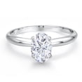 thumbnail image 3 of Gem Stone King 14K White Gold White Zirconia Solitaire Engagement Ring for Women | 1.50 Cttw | Oval 7X5MM | Gemstone Birthstone | Size 7, 3 of 6