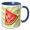 Blue/White, variant on 3drose, Image of a Watermelon with Text of Hello Summer, 15oz Mug