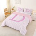 thumbnail image 2 of Manfei Initial Letter D Design King Size Comforter Sets,Abstract Line Art Comforters King Size,Pink Reversible,3-Piece,1 Comforter and 2 Pillowcases, 2 of 7
