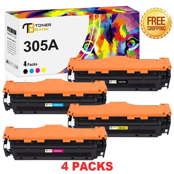 Toner Bank 4-Pack Compatible Toner Cartridge for HP CE410A LaserJet Pro 400 Color M451dw M451dn 451nw M475dn Pro 300 Color MFP M375nw M351 Printer Ink Black, Cyan, Magenta, Yellow