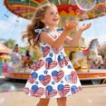 thumbnail image 5 of Leey-World 4th Of July Toddler Girl Dress Baby Girl Summer Clothes Stand Collar Tshirt Dress Striped Short Sleeve Aline Dresses Toddler 4th of July Outfit,Size 1-2 Years, 5 of 5