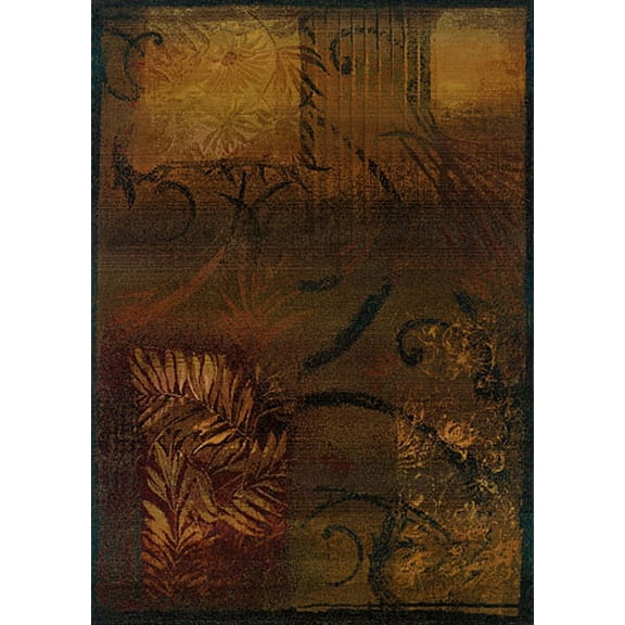 Sphinx Kharma Area Rug 1163B Brown Scrolls Leaves 4' x 5' 9" Rectangle