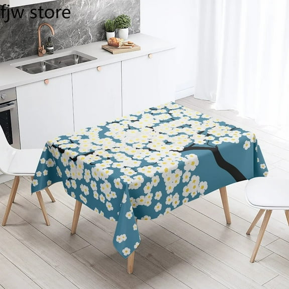 decoration home table dining kitchen rectangular waterproof antifouling tablecloth floral small fre